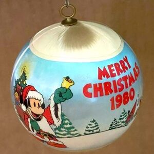 Hallmark Disney Mickey and Minnie Mouse Skating Satin Christmas Ornament 1980